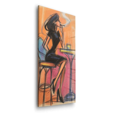 Cafe Cigarette Break Acrylic Glass Art
