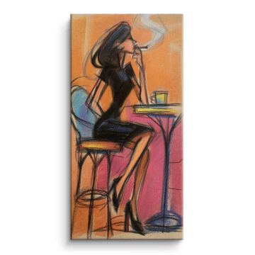 Cafe Cigarette Break Canvas Art