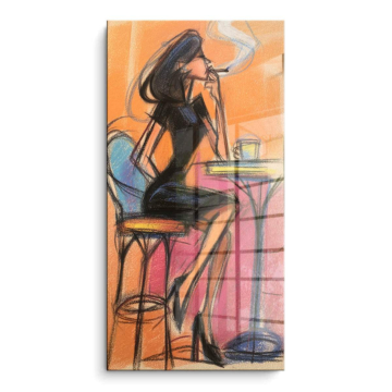 Pausa de café y cigarrillo - cuadro PVC brillante