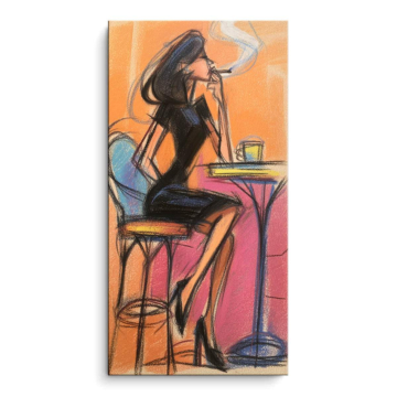 Pausa de café y cigarrillo - cuadro PVC mate