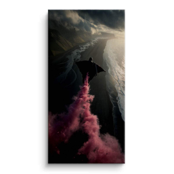 Pink Smoke Skydiver Canvas Art