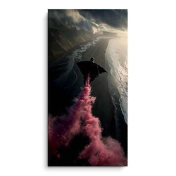 Rose fumée parachutiste - tableau PVC mat
