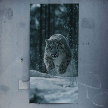 Śnieżna pantera jako kierowca wyścigowy - plakat