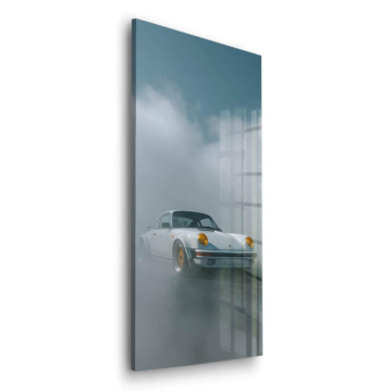White Porsche Inspired Car Acrylic Glass Art