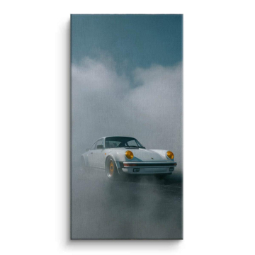 White Porsche Inspired Car Canvas Art