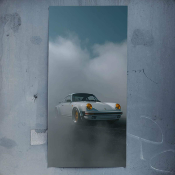 Bolide blanc inspiré de Porsche - poster