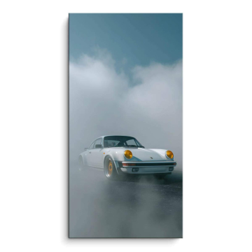 Weißer Porsche inspiriert - PVC-Bild matt