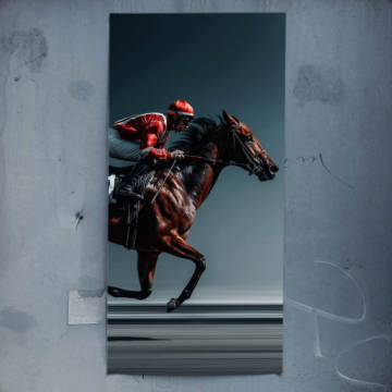Pferderennen mit Jockey - Poster