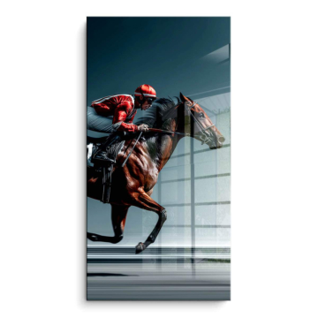 Pferderennen mit Jockey - PVC-Bild glänzend