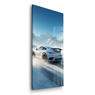 Porsche Inspired White Sports Car Acrylic Glass Art