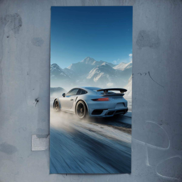 Bolide blanc inspiré de Porsche - poster