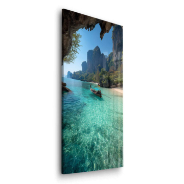Azur lagon paradis - tableau en verre acrylique