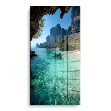 Azur lagon paradis - tableau PVC brillant