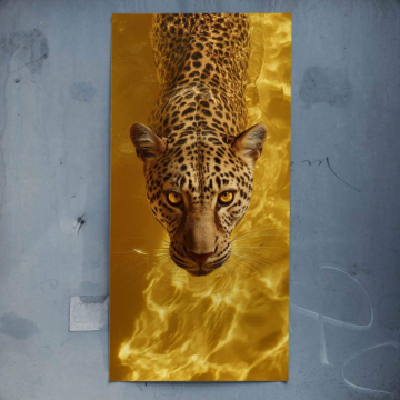 Goldenes Leopardenporträt - Poster