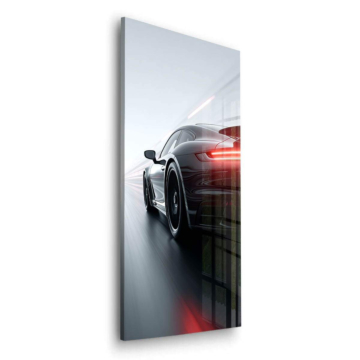 Black Porsche Rear View Inspired Acrylic Glass Art