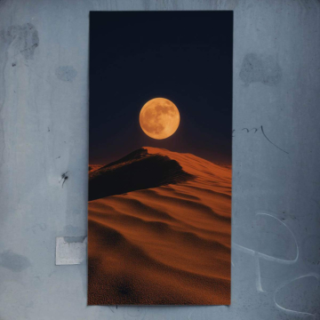 Clair de lune désert dunes - poster