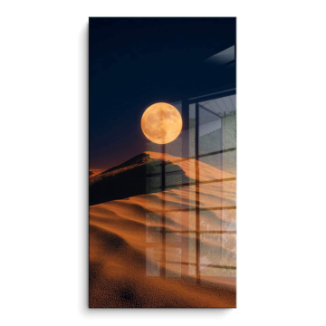 Clair de lune désert dunes - tableau PVC brillant