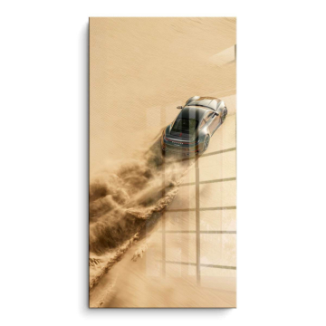Virée dans le désert inspirée de Porsche - tableau PVC brillant