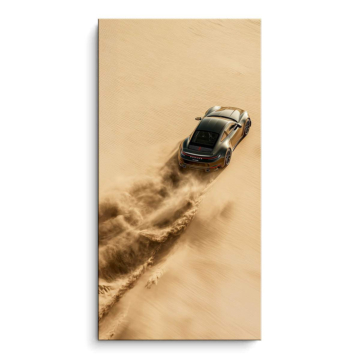 Virée dans le désert inspirée de Porsche - tableau PVC mat