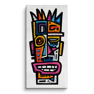 Colorful Tiki Mask Canvas Art