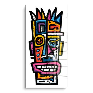 Farbenfrohe Tiki-Maske - PVC-Bild glänzend