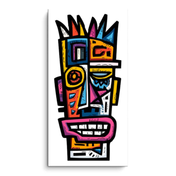 Farbenfrohe Tiki-Maske - PVC-Bild matt