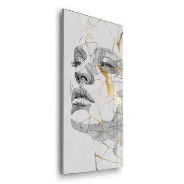 Broken Beauty Line Portrait Acrylic Glass Art