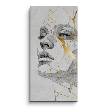 Broken Beauty Line Portrait Canvas Art