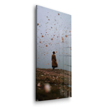 Automnal champ voyageur - tableau en verre acrylique
