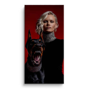 Queen with Guard Dog Canvas Art