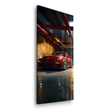 Porsche Inspired Red Sports Car Acrylic Glass Art