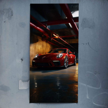 Porsche Inspired Red Sports Car Poster Art