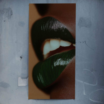 Green Lips Closeup Poster Art