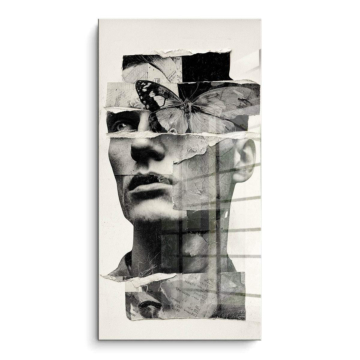Fragmented Male Portrait PVC Gloss Art