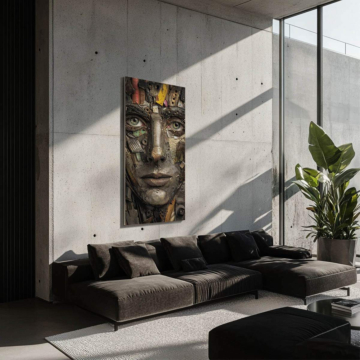 Fragmented Face Portrait Dibond Matt Art
