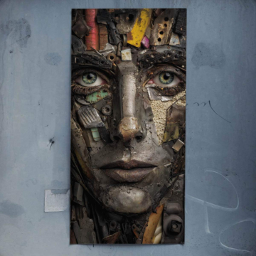 Fragmented Face Portrait Poster Art