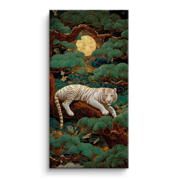 White Tiger Jungle Canvas Art