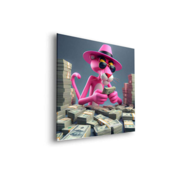 Motivo de dinero inspirado en Pink Panther - cuadro Dibond mate