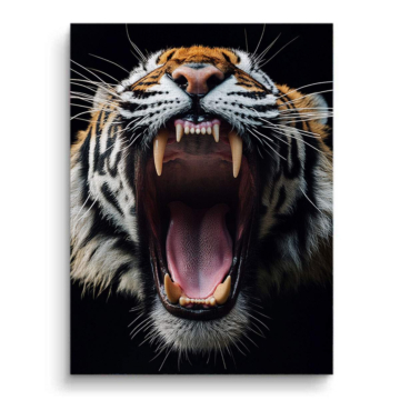 Brüllender Tiger in Nahaufnahme - Leinwandbild