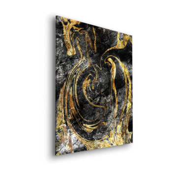 Abstracto dorado remolino - cuadro Dibond mate