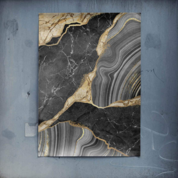 Mármol negro y dorado geoda - póster