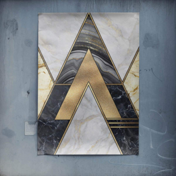 Triángulo dorado mármol - póster