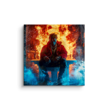 Inferno Seated Figure Acrylic Glass Art