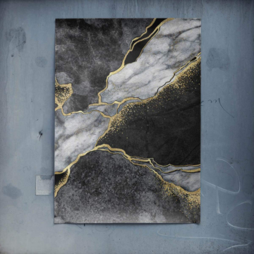 Mármol negro y dorado - póster