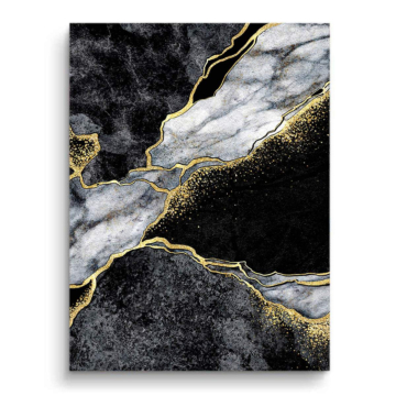 Mármol negro y dorado - cuadro PVC mate