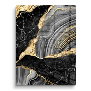 Mármol negro geoda - cuadro PVC brillante