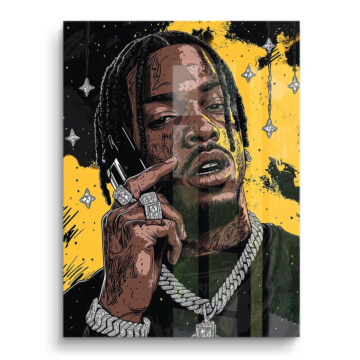 Rapper-Porträt mit Telefon - PVC-Bild glänzend