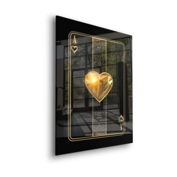 As dorado de corazones - cuadro en vidrio acrílico