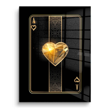 As dorado de corazones - cuadro PVC brillante