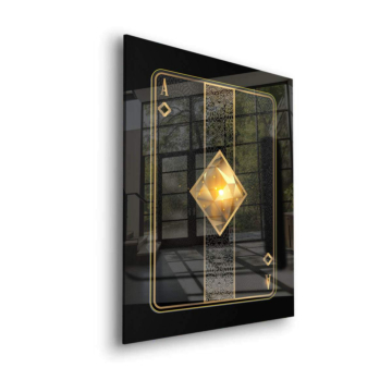 As de diamantes carta de juego - cuadro en vidrio acrílico